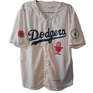 Los Angeles Dodgers Jersey‎ Mens XL MLB Baseball Vin Scully Microphone Tribute